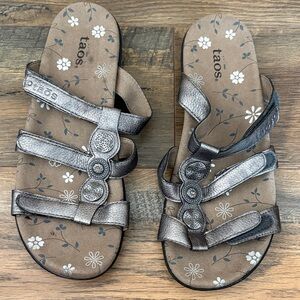 Taos Pewter Strappy Sandals